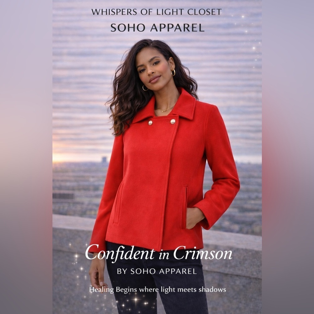 Soho Apparel Bright Red Pea Coat